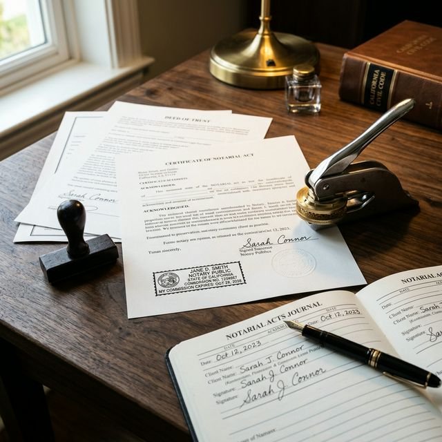 Personnel notarial traitant des documents immobiliers